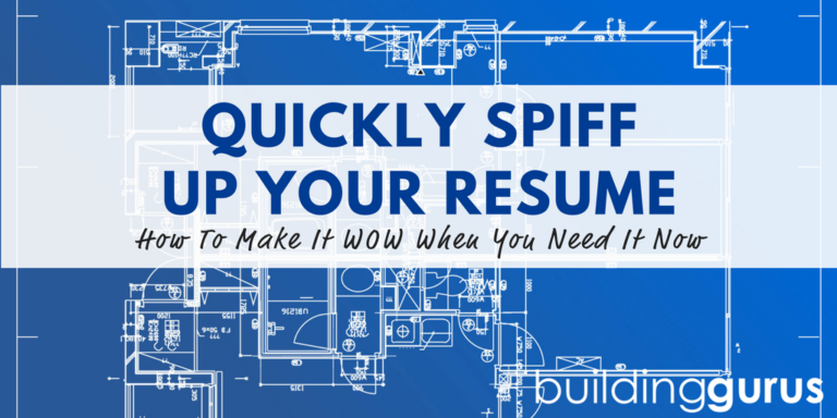 Quickly Spiff Up Your Resume